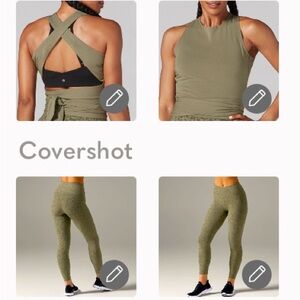 Tavi @Neiman Marcus Light Olive Wrap Around Tank & Cloud High Waisted 7/8 Tights